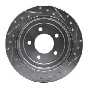 Ford Expedition Brake Rotor (1) - Rear Left - R1 Concepts - Drilled & Slotted - Silver - `97-`04